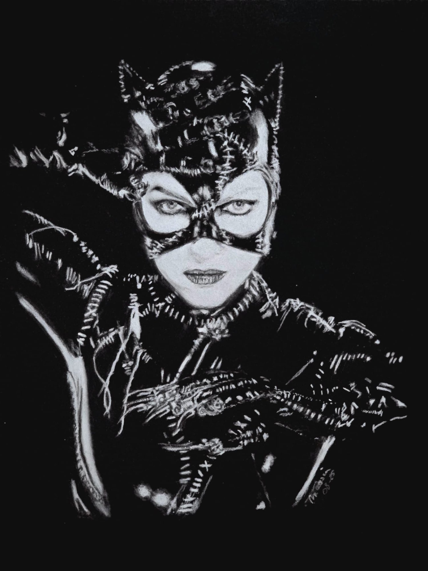 Catwoman - Pastelportret door Massin Art